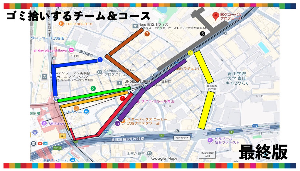 ゴミ拾いエリアとその割り振り