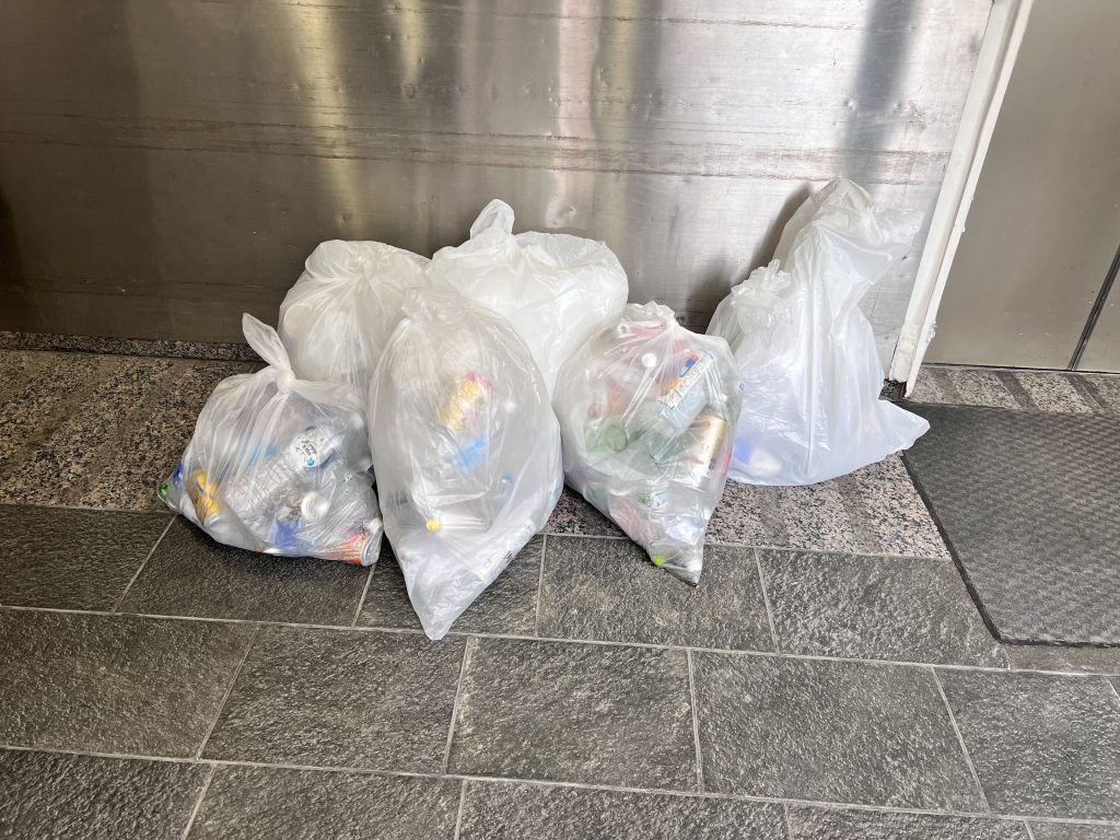 集まった不燃・可燃ゴミ