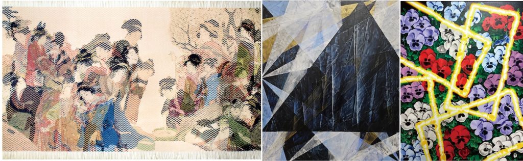 「MEET YOUR ART FESTIVAL 2025」左から）寺尾瑠生「花見、人の波」、前田紗希「25_18」長谷川由貴「誰のためでもなくいるだけの ＃2」
