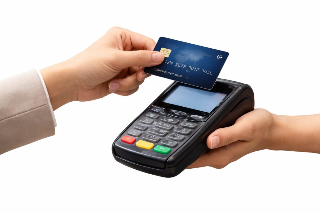 キャッシュレス決済している画像