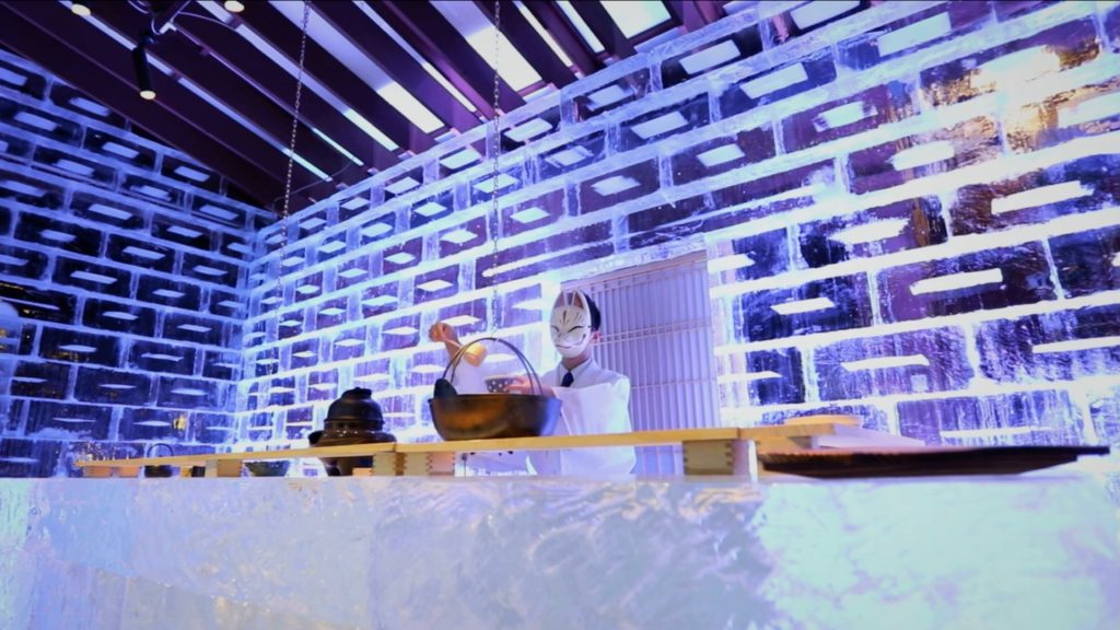 札幌料亭エルムガーデン特別企画「雪灯りのレストラン」の様子