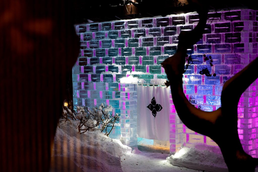 札幌料亭エルムガーデン特別企画「雪灯りのレストラン」の様子