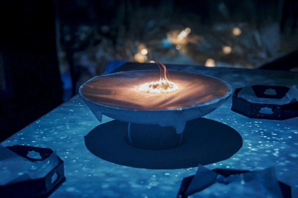 札幌料亭エルムガーデン特別企画「雪灯りのレストラン」の様子