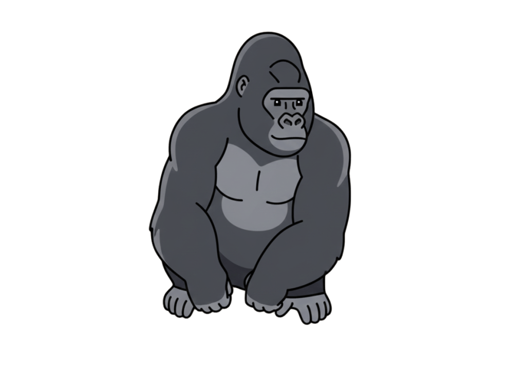 ゴリラオブジェのイラスト