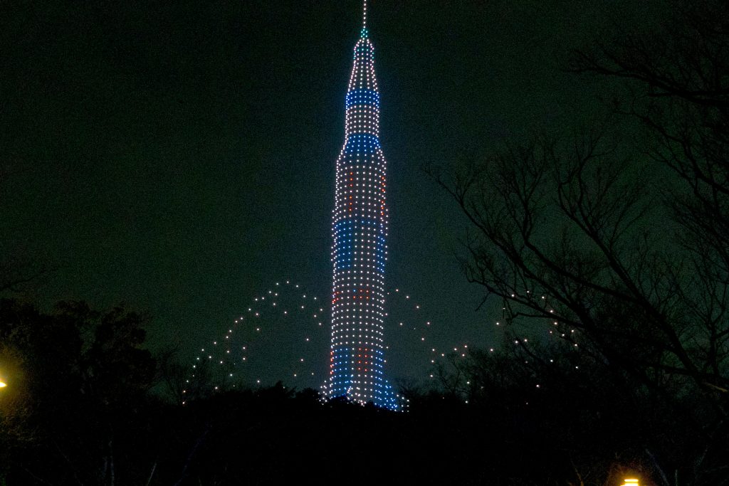 ドローンショーの様子