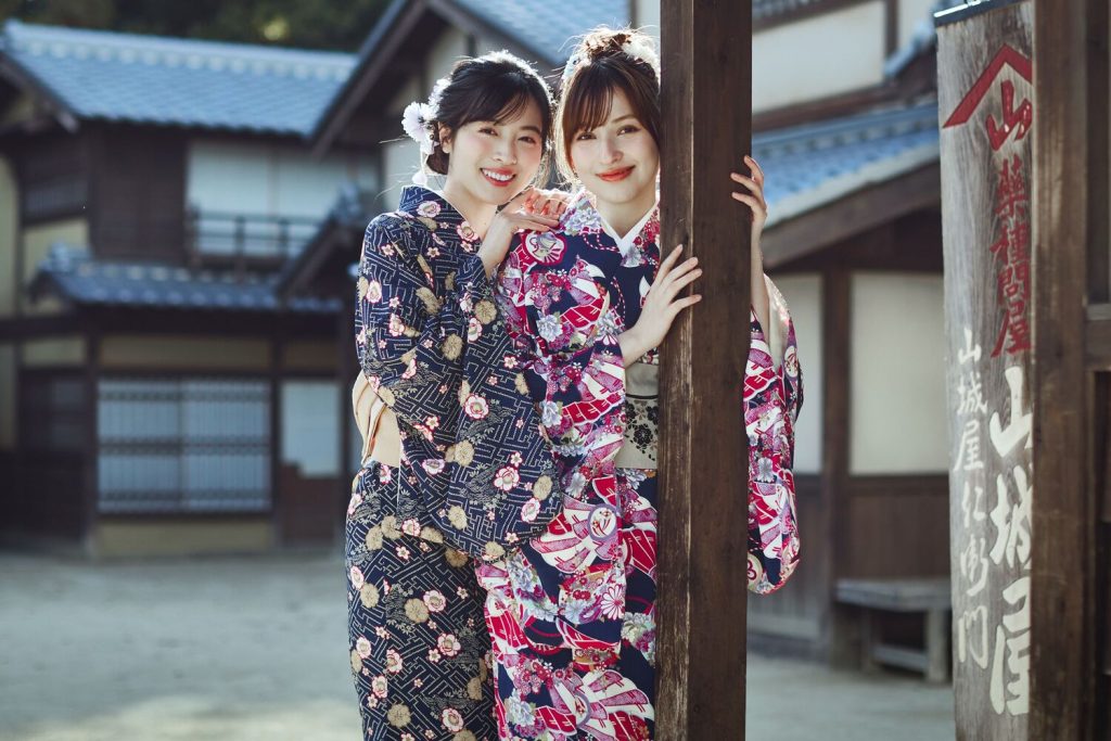 レンタルした和装を楽しむ様子