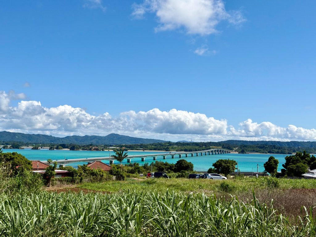 古宇利島から見る古宇利大橋と海